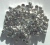 100 4x6mm Metallic Silver Acrylic Crow Beads